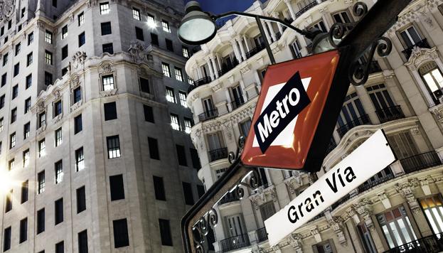 Metro stations are easy to recognise by their famous red diamond-shaped logo