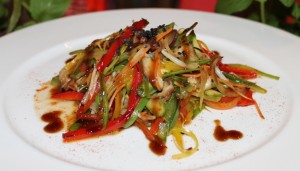 Wok de verduras Thai con un toque de paprika.