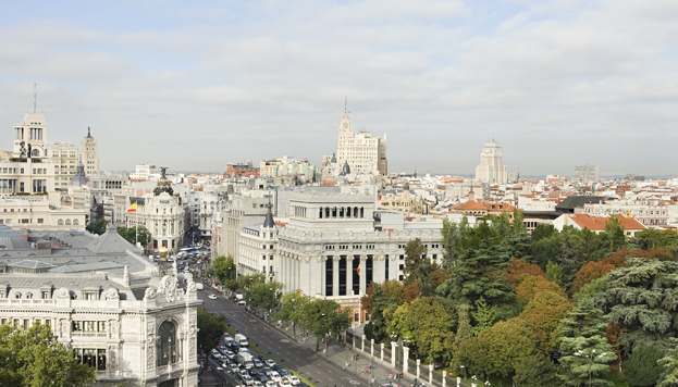 Vistas desde el Mirador Madrid, en el Palacio de Cibeles